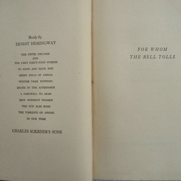 For WHOM The BELL TOLLS by Ernest Hemingway First Edition with Publisher's "A" - Picture 4 of 10